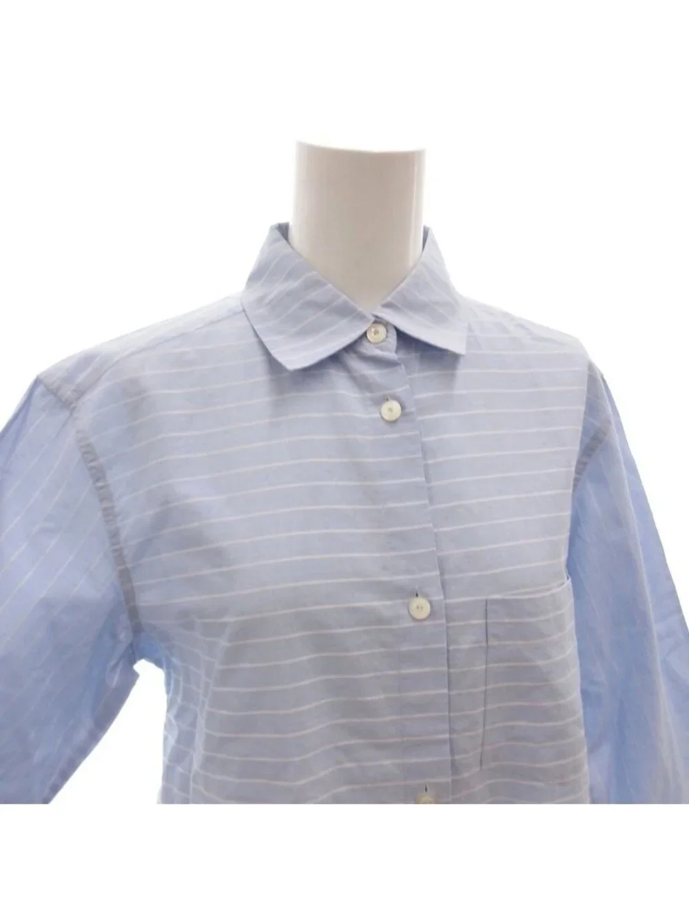 Chanel Identification Shirt Blouse Three Quarter Sleeve Logo Embroidery Border